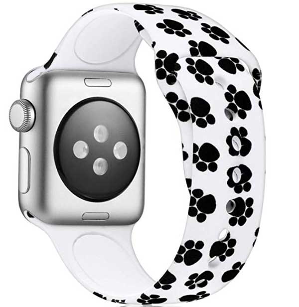 Друк котячої лапи на м'якому кремнієвому ремінці Apple Watch