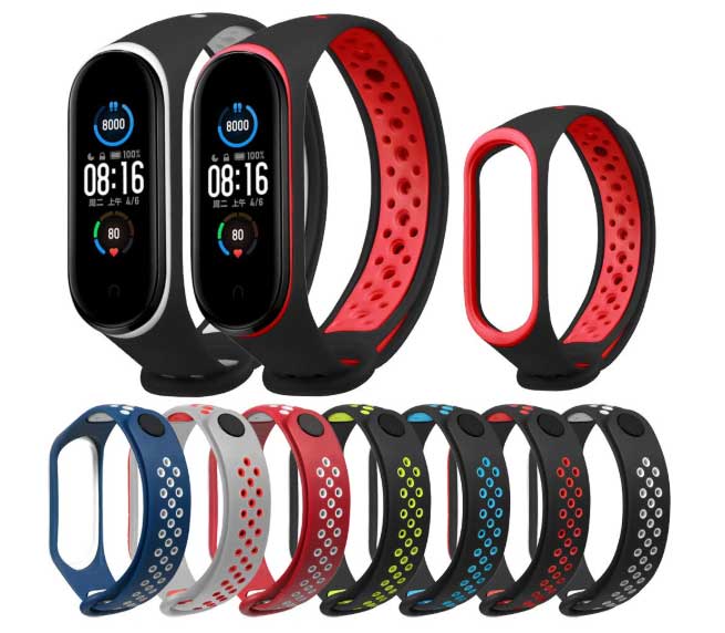 Bakeey-Двоколірні ремінці для mi Band 5
