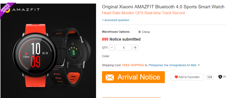 Розумні годинники XIAOMI AMAZFIT 1