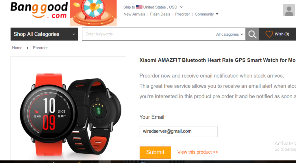 Смарт-годинник Xiaomi Amazfit-Banggood