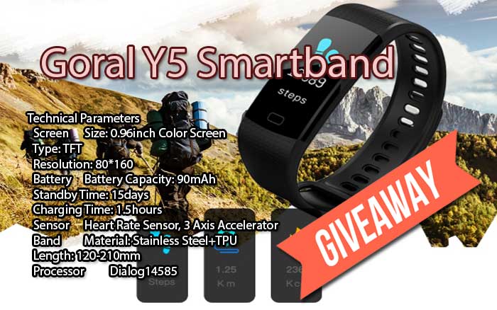 Молода серія Smartband -Goral Y5 International Giveaway!