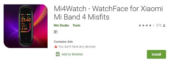 Mi4Watch - WatchFace для Xiaomi Mi Band 4 MisFits від Ntn Studio