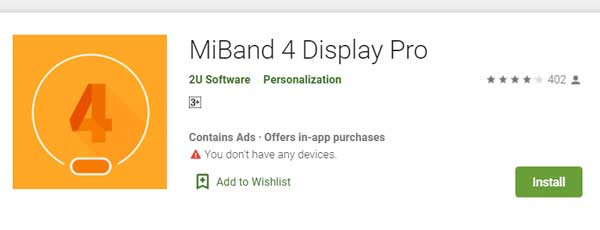MiBand4 Display Pro від 2U Software