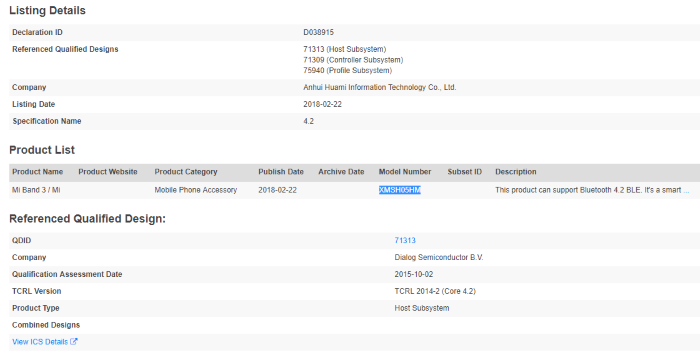 Приходить Xiaomi Mi Band 3, нарешті, отримує свою сертифікацію Bluetooth